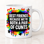 Pride rainbow Best Friends adult humour mug design mock-up