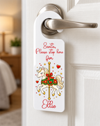 Santa Please Stop Here Door Hanger Decals – UV-DTF (9 x 6cm)
