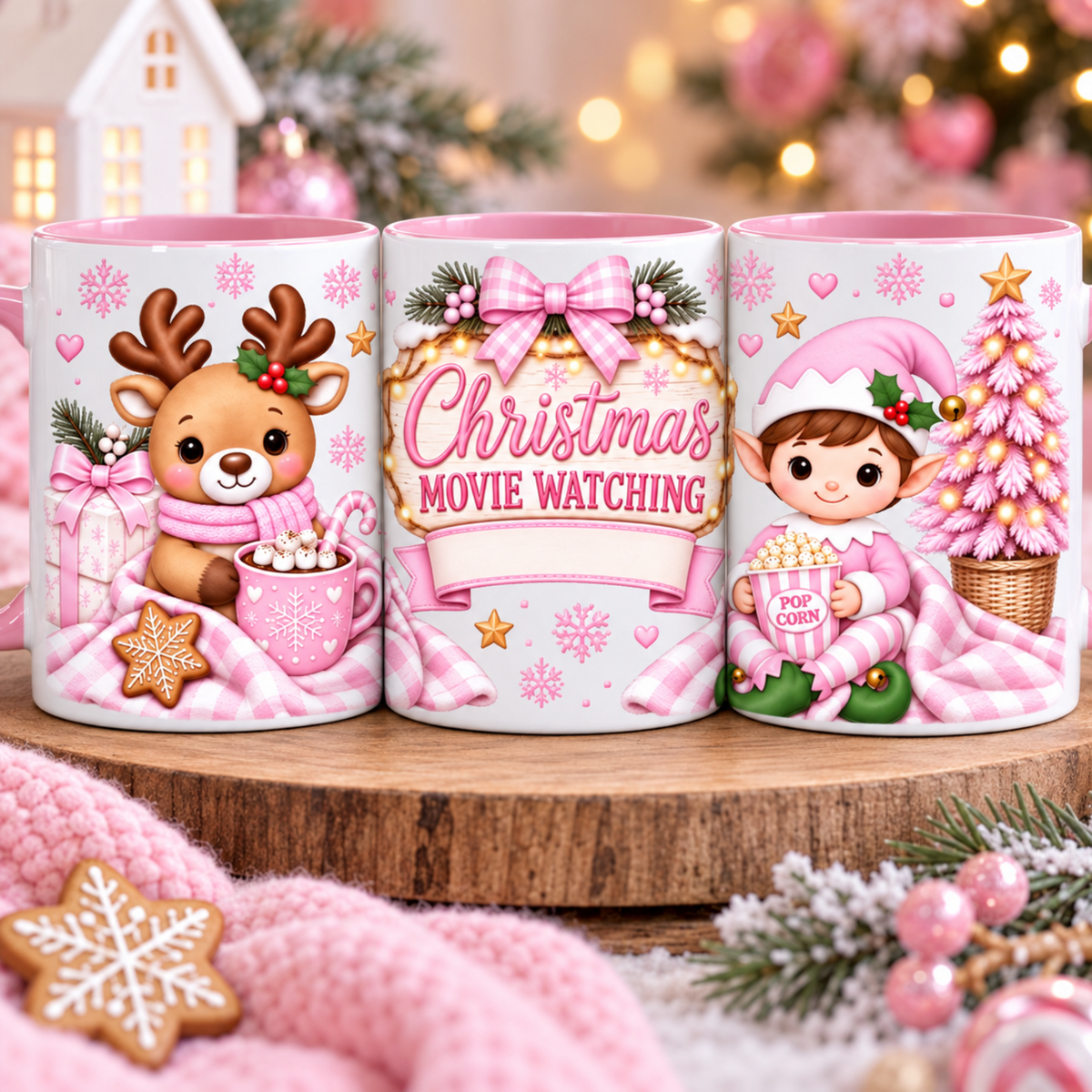 Christmas Movie Watching Pink – Boy 11oz mug sublimation print