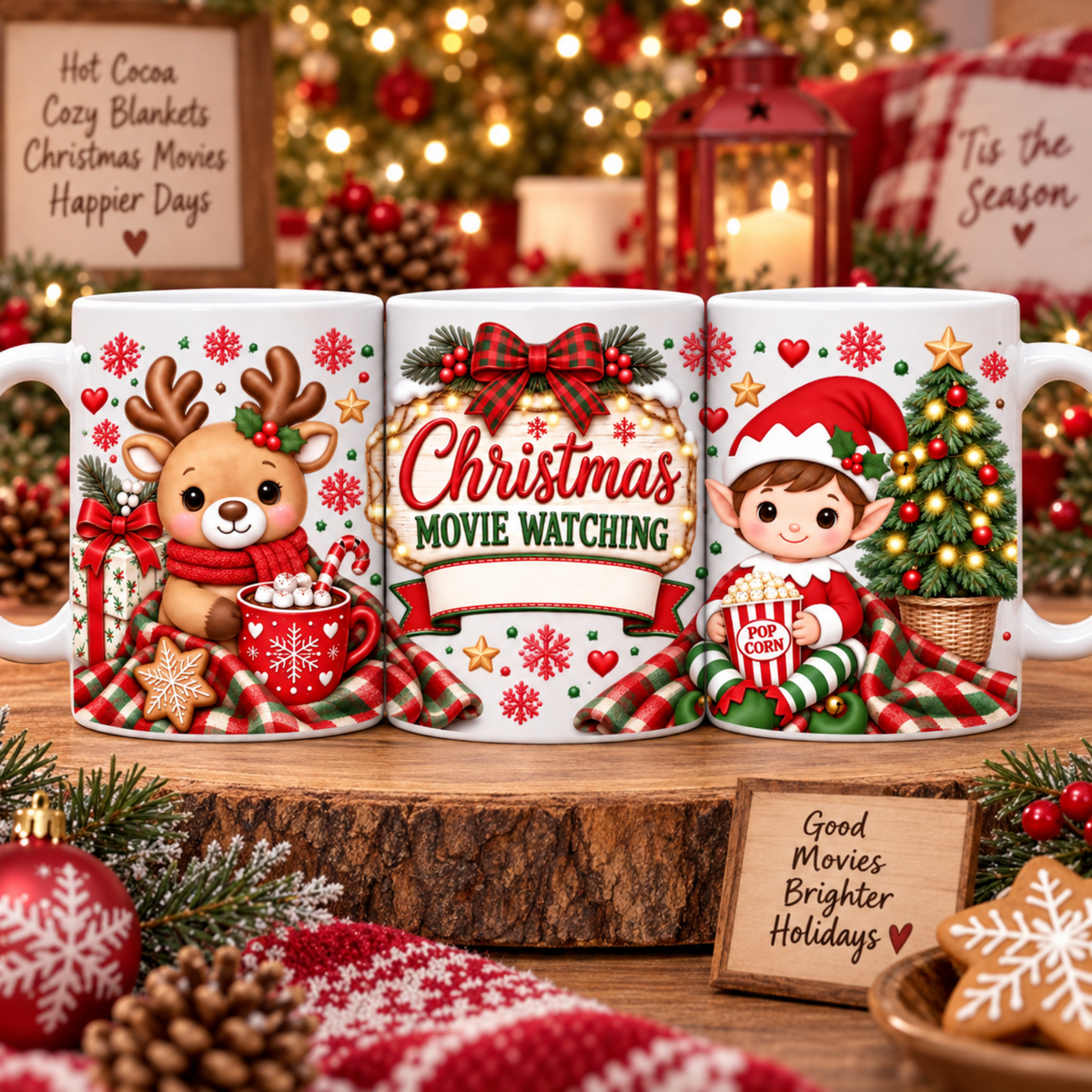Christmas Movie Watching Traditional Red – Boy 11oz mug sublimation print