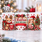Christmas Movie Watching Traditional Red – Girl 11oz mug sublimation print