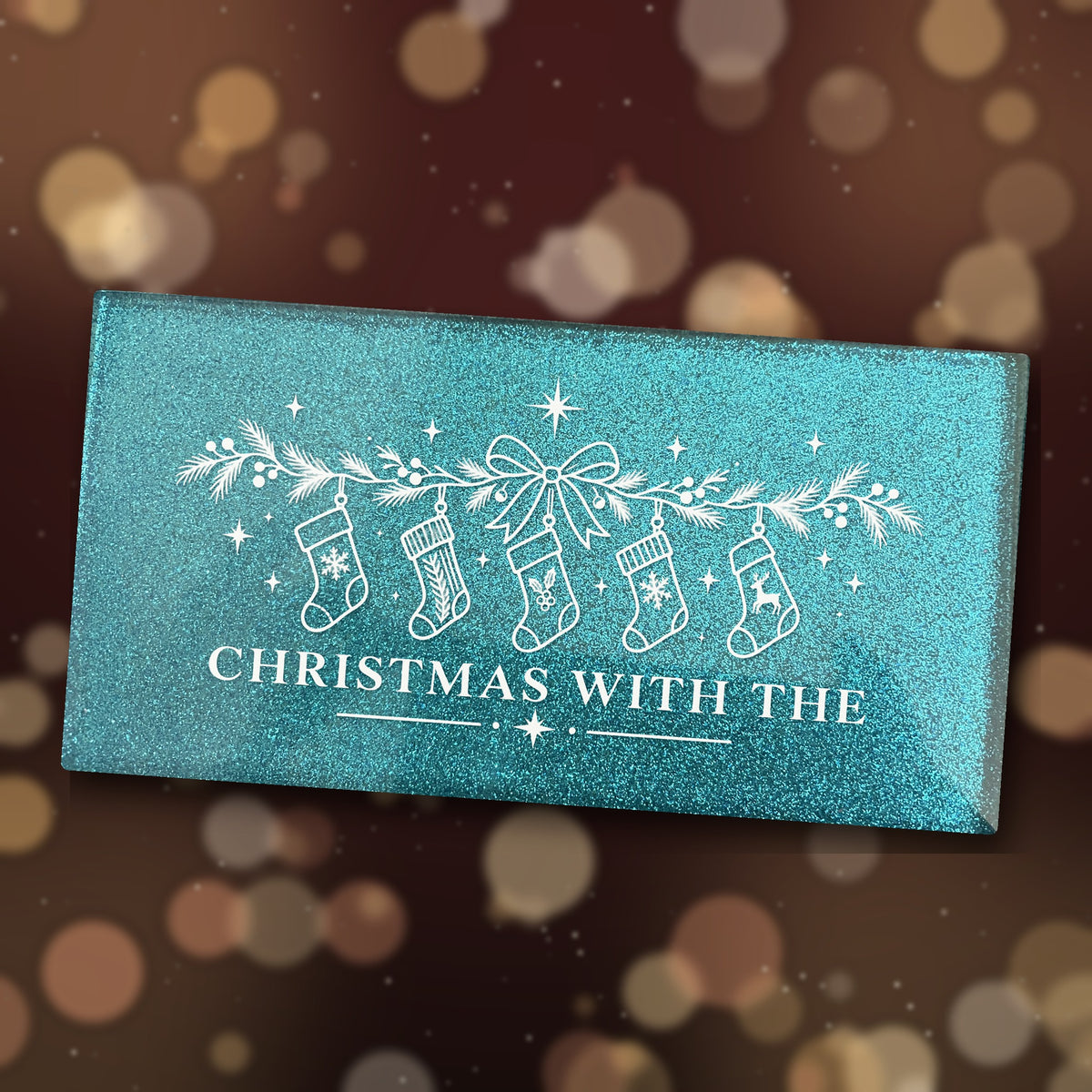 Personalised Christmas Tile Decals – White UV-DTF