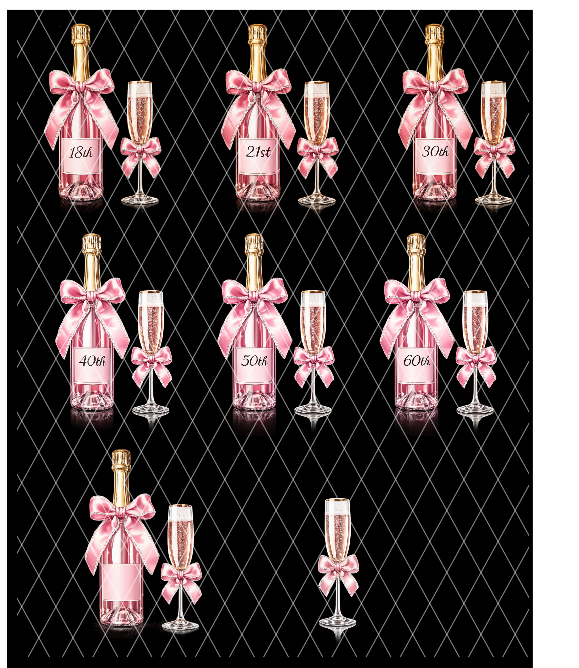 Champagne Birthday Set Pink