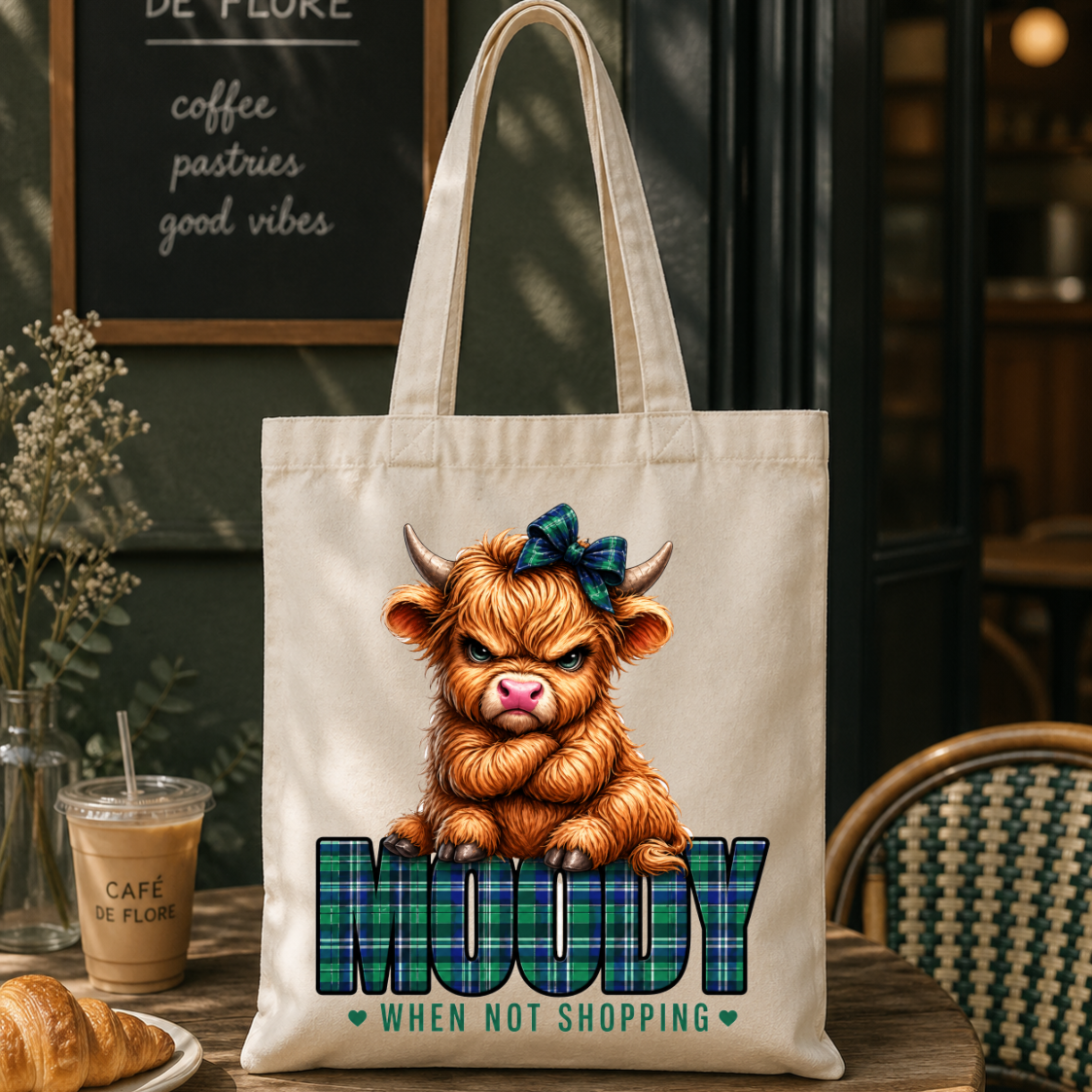 Moody Highland Cow DTF Transfer – 20cm