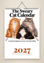 The Sweary Cat Calendar 2027 – Printable A4 Digital Download