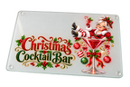 Mrs Claus Christmas Cocktail Bar personalised glass chopping board sublimation print