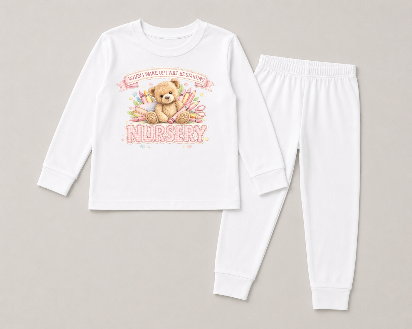 Starting Nursery &amp; School Pyjama Set – DTF Transfer