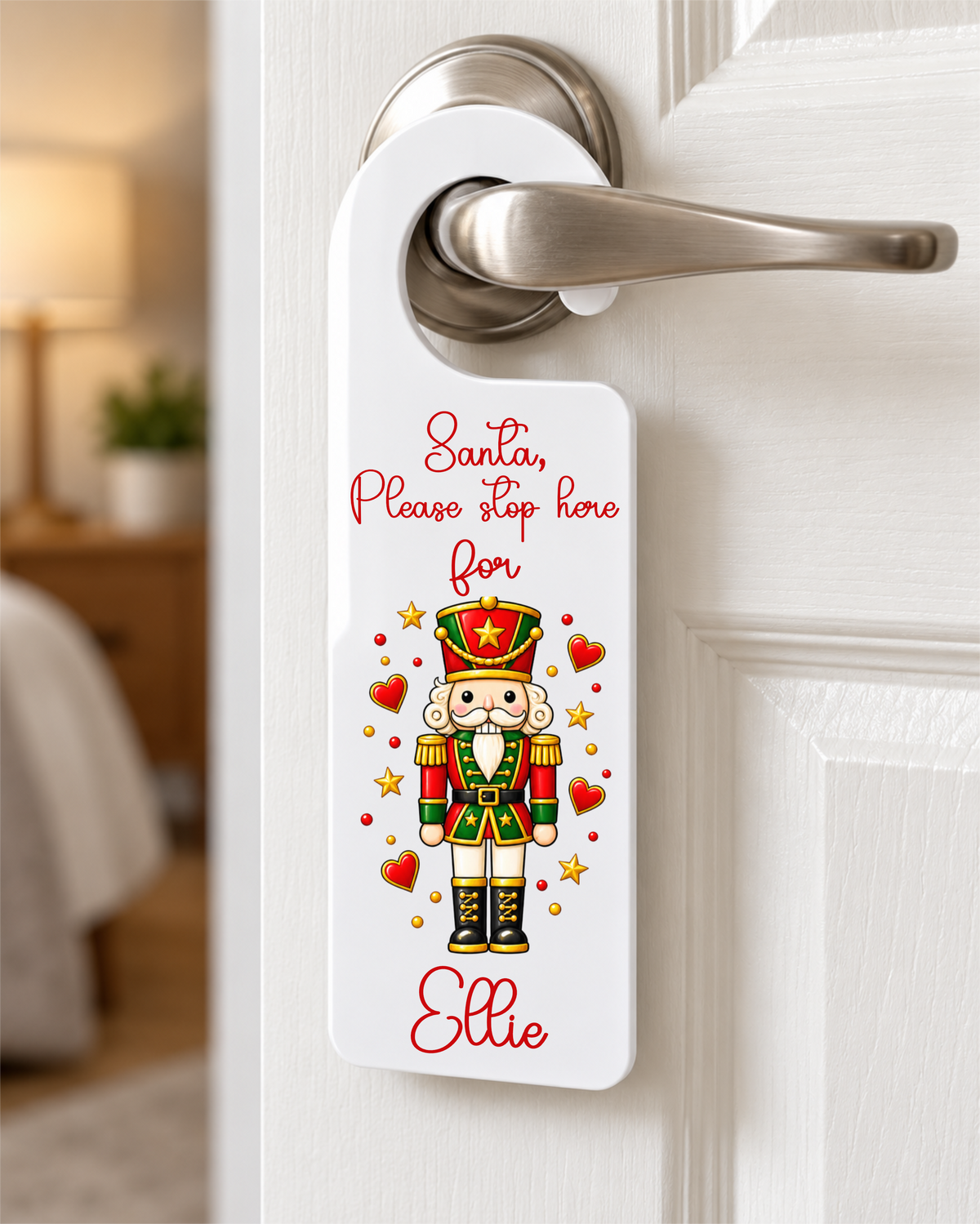 Santa Please Stop Here Door Hanger Decals – UV-DTF (9 x 6cm)