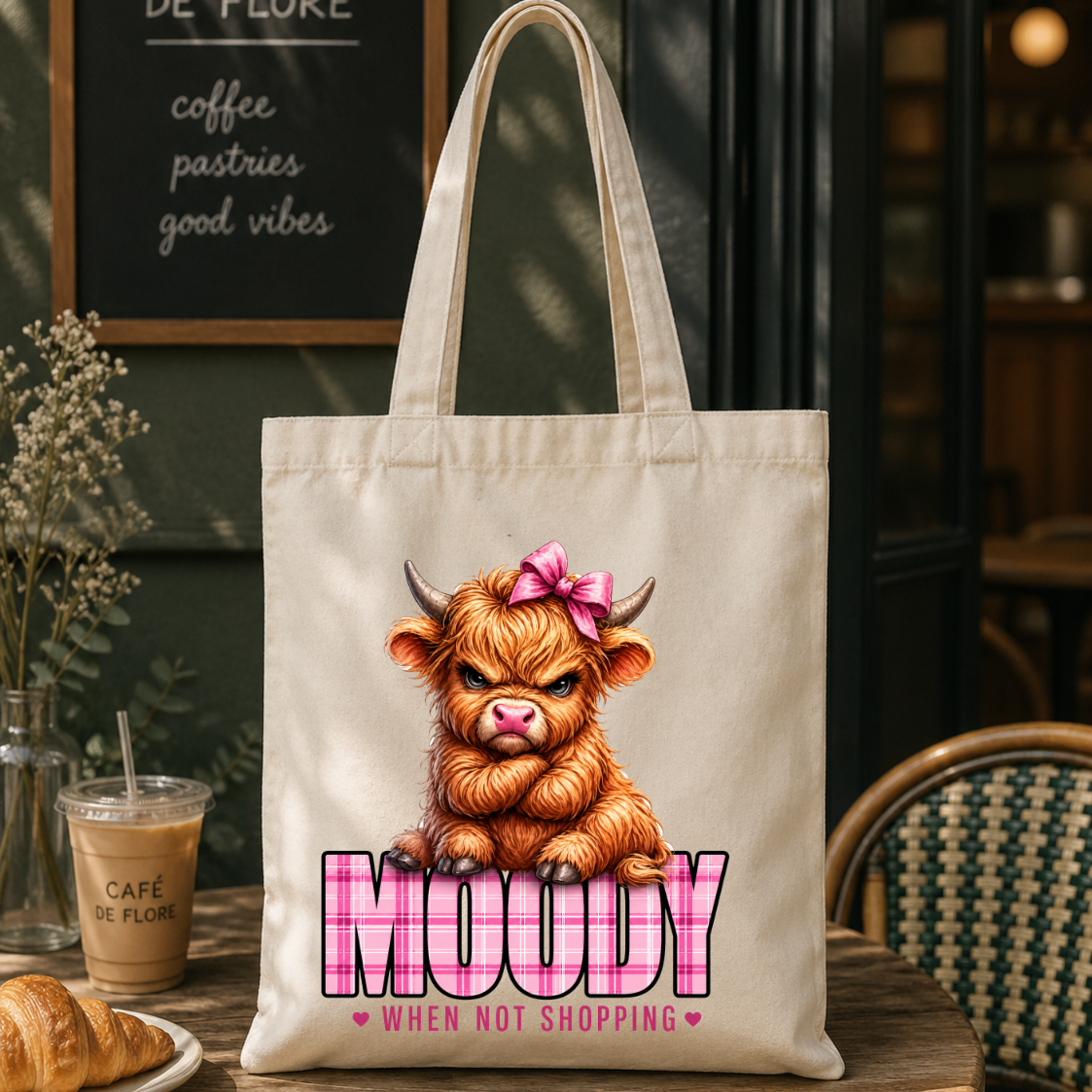 Moody Highland Cow DTF Transfer – 20cm