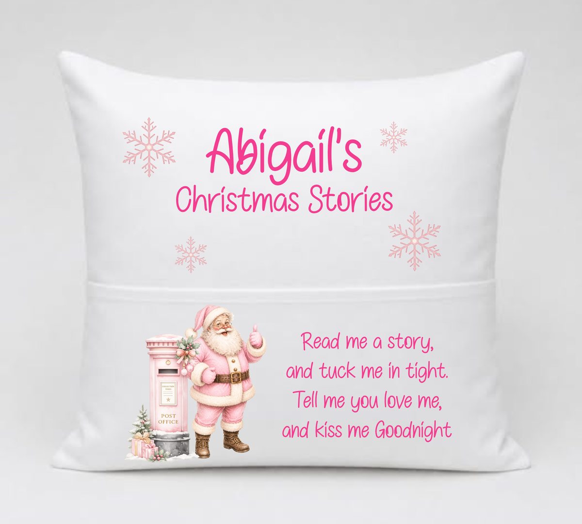 Personalised Christmas Story Cushion DTF Transfers – Santa & Post Box