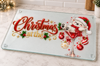 Polar bear personalised Christmas glass chopping board sublimation print
