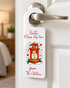 Santa Please Stop Here Door Hanger Decals – UV-DTF (9 x 6cm)