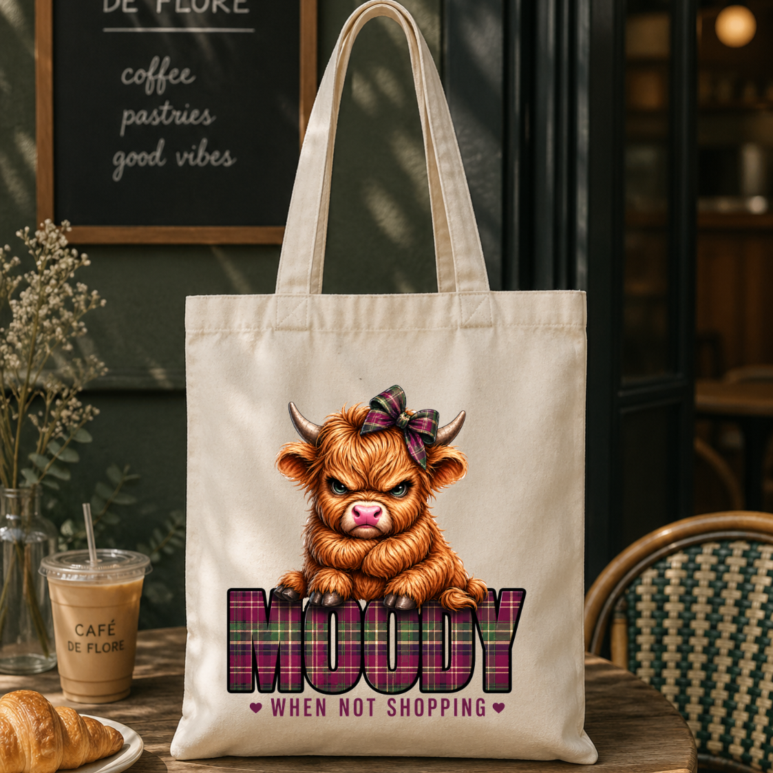 Moody Highland Cow DTF Transfer – 20cm
