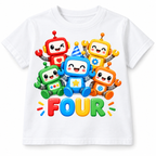 Robot FOUR 20cm DTF transfer white T-shirt mock-up