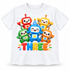 Robot THREE 20cm DTF transfer white T-shirt mock-up