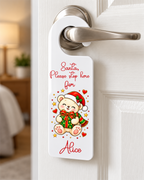 Santa Please Stop Here Door Hanger Decals – UV-DTF (9 x 6cm)