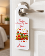 Santa Please Stop Here Door Hanger Decals – UV-DTF (9 x 6cm)